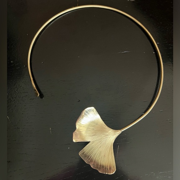 Solid copper handmade artisan ginkgo collar necklace - Picture 1 of 1